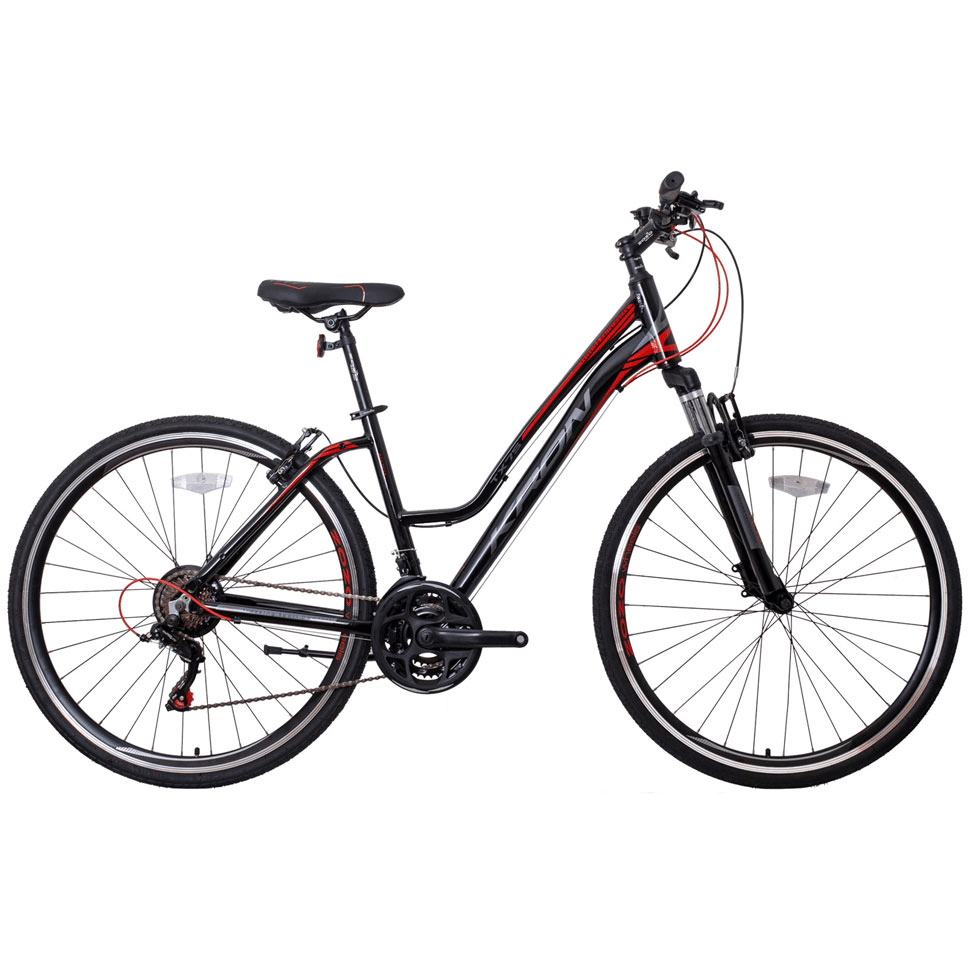 Damesfiets TX 75 28 inch zwart-rood Damesfiets TX 75 28 inch zwart-rood